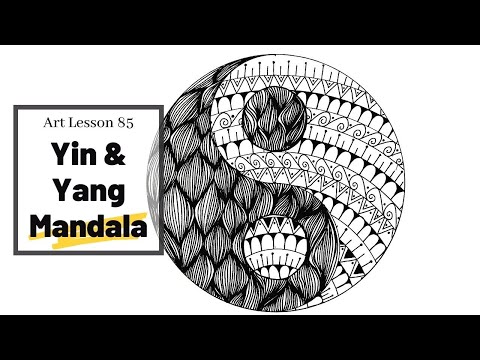 YIN YANG MANDALA / STEP BY STEP TUTORIAL / BEGINNERS/ MANDALA ART (Art Lesson 85)