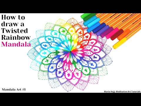 How to draw a twisted rainbow mandala