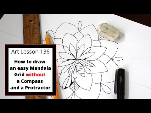 How to draw a Mandala Grid without needing a compass and a protractor- An easy step by step tutorial