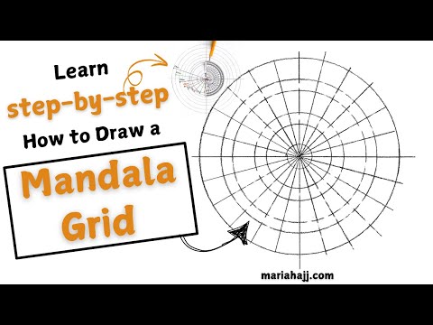 Learn how to draw a mandala grid in a step by step tutorial