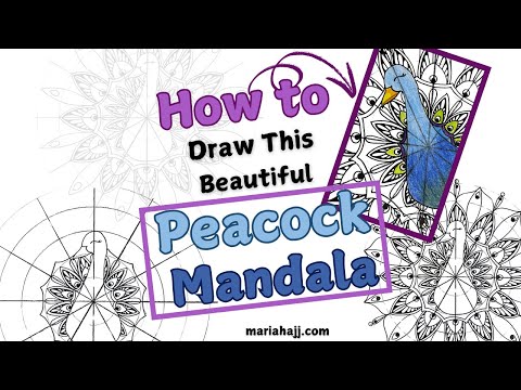 MANDALA PEACOCK / STEP BY STEP TUTORIAL / BEGINNERS/ MANDALA ART (Art Lesson 82)