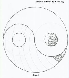  this is a yin yang mandala with a mandala grid on one side and some mandala patterns