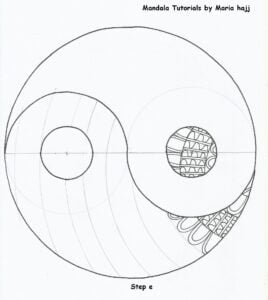  this is a yin yang mandala with a mandala grid on one side and some mandala patterns