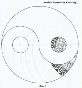  this is a yin yang mandala with a mandala grid on one side and some mandala patterns