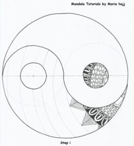 this is the image of a yin yang with a mandala on one side
