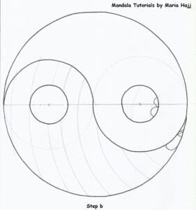 this is the image of a yin yang with a mandala grid on one side