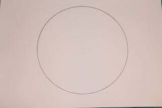 this is the image of a circle sketched on an A4 paper