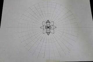 this is the image of mandala sketched on a mandala grid