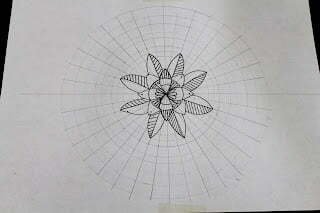 this is the image of mandala sketched on a mandala grid