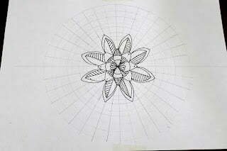 this is the image of mandala sketched on a mandala grid