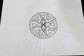 this is the image of mandala sketched on a mandala grid