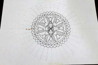 this is the image of mandala sketched on a mandala grid