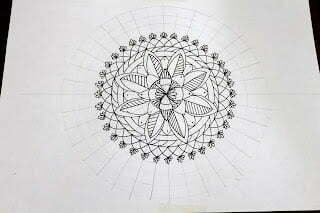 this is the image of mandala sketched on a mandala grid