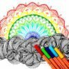 How To Draw A Rainbow Mandala With A Spiral Doodled Cloud
