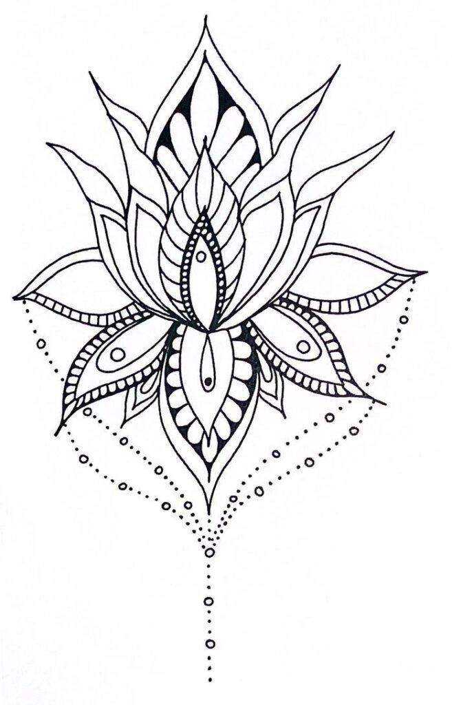 Lotus mandala drawing