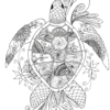sea turtle mandala free coloring page