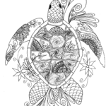sea turtle mandala free coloring page