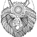 this a wolf mandala drawing coloring page
