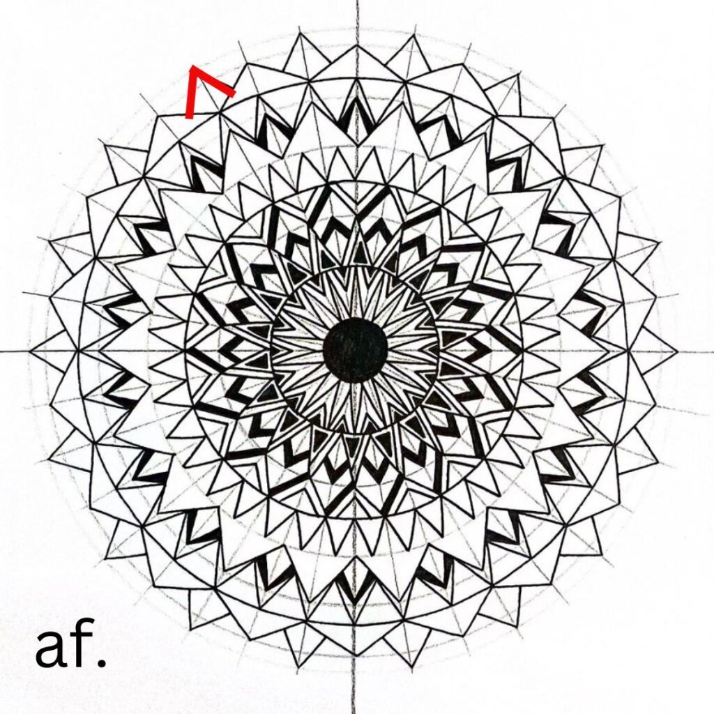 step (af) of the mandala drawing tutorial