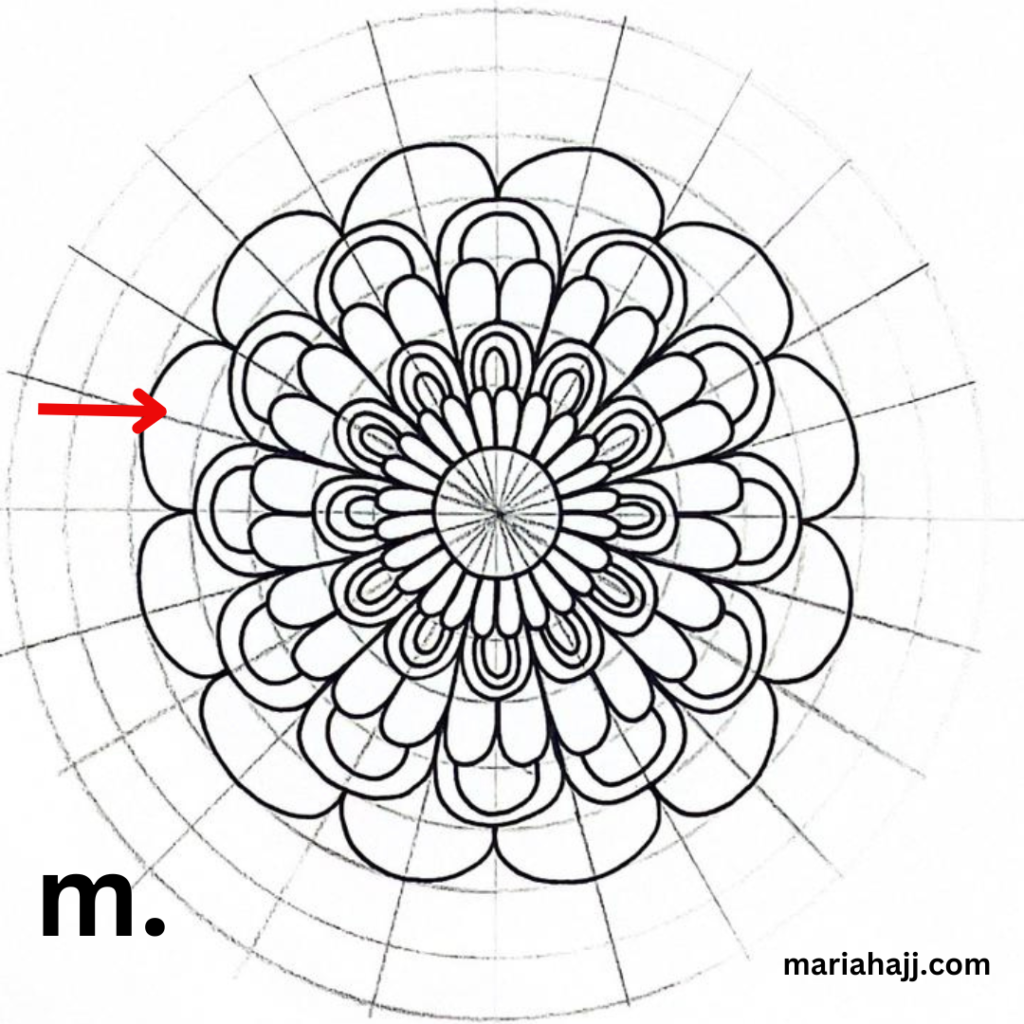 mandala with arcs drawing