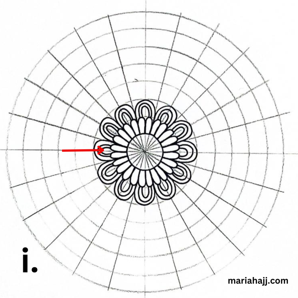 mandala grid with petals