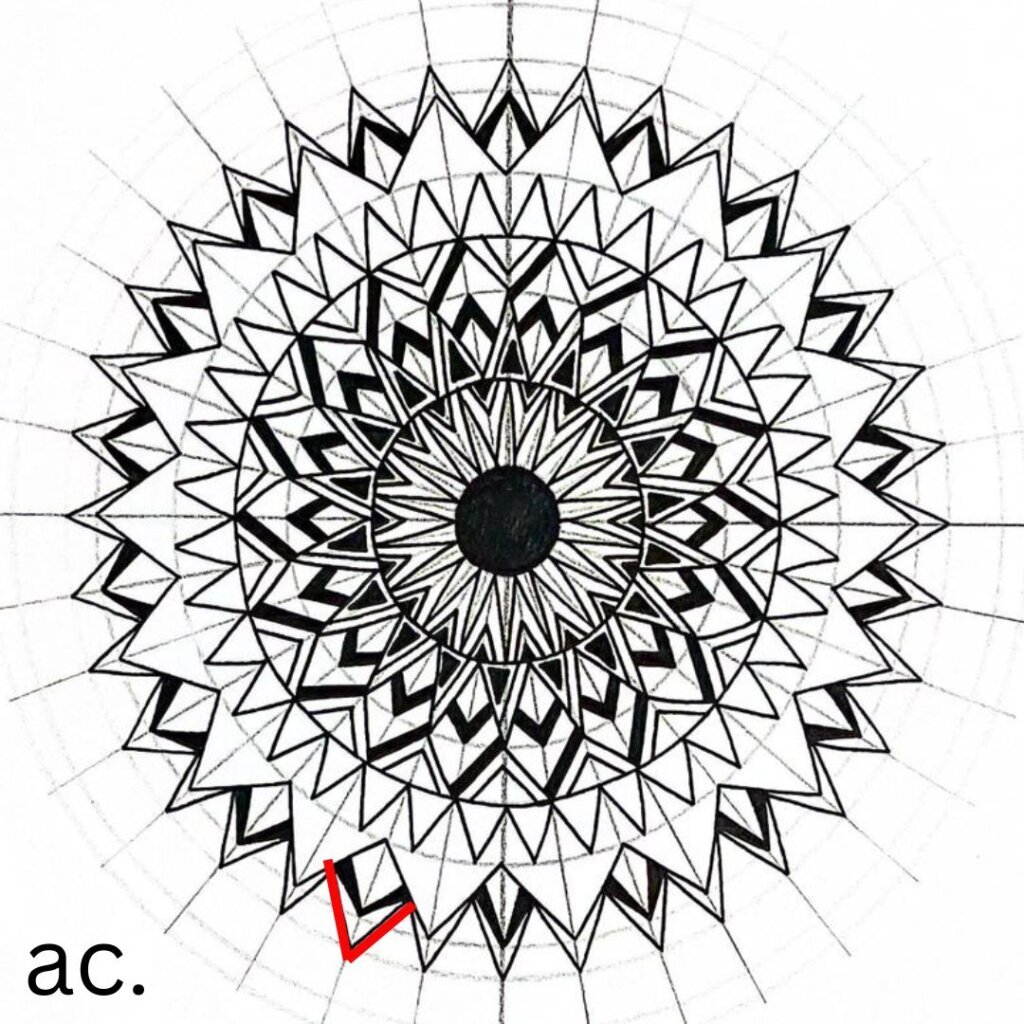 step (ac) from the mandala drawing tutorial