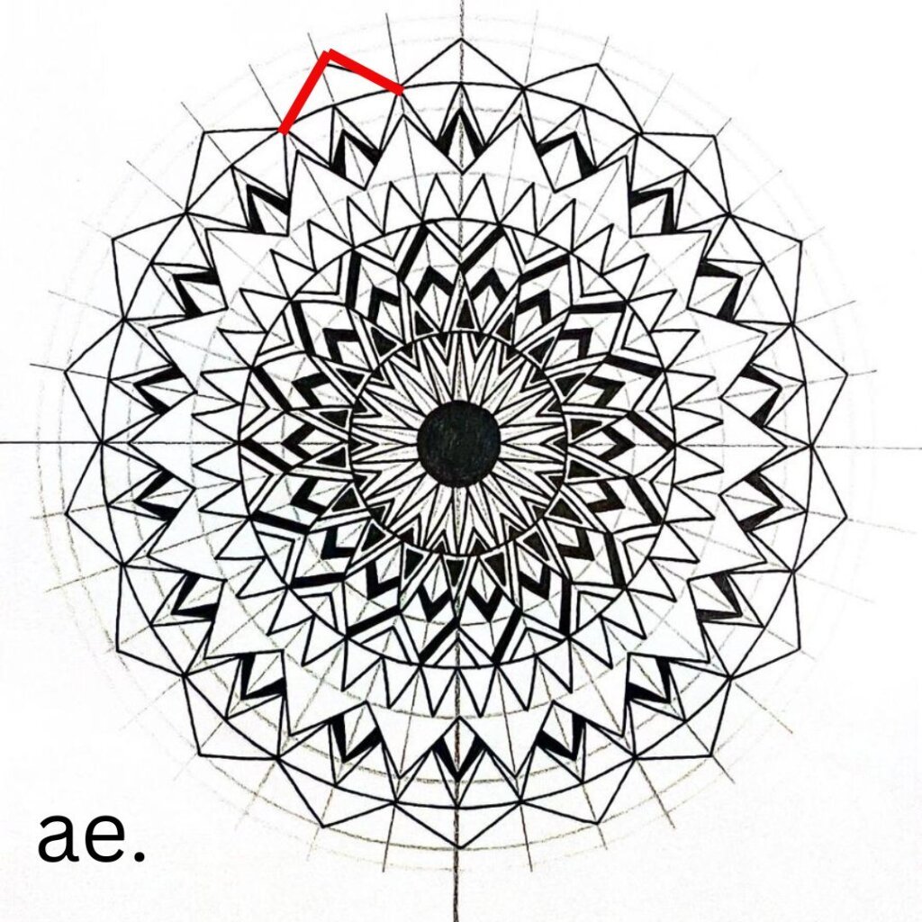 step (ae) from the mandala drawing tutorial