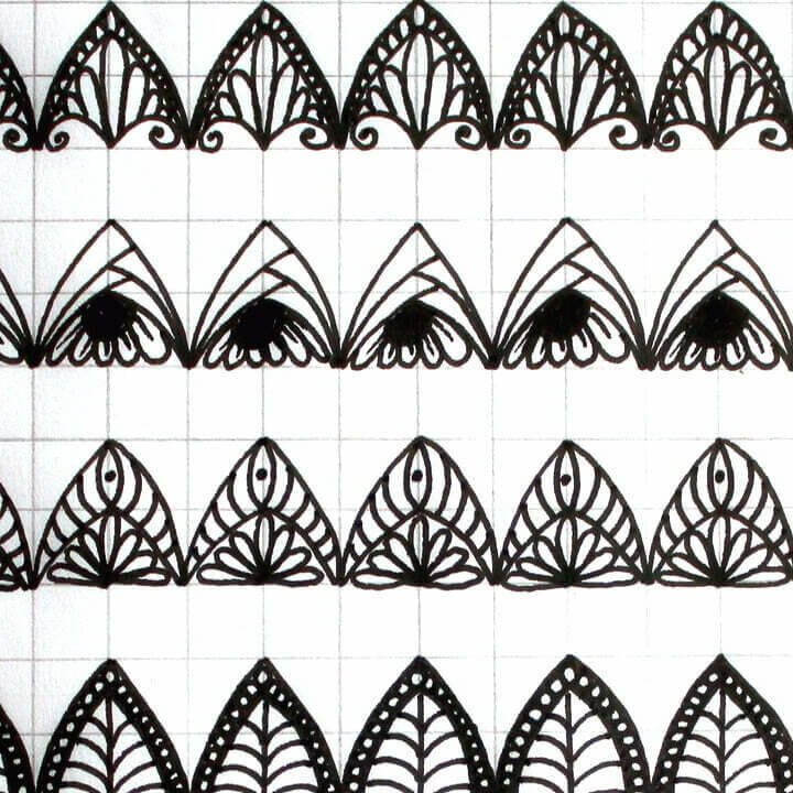 this is the image of four different mandala patterns