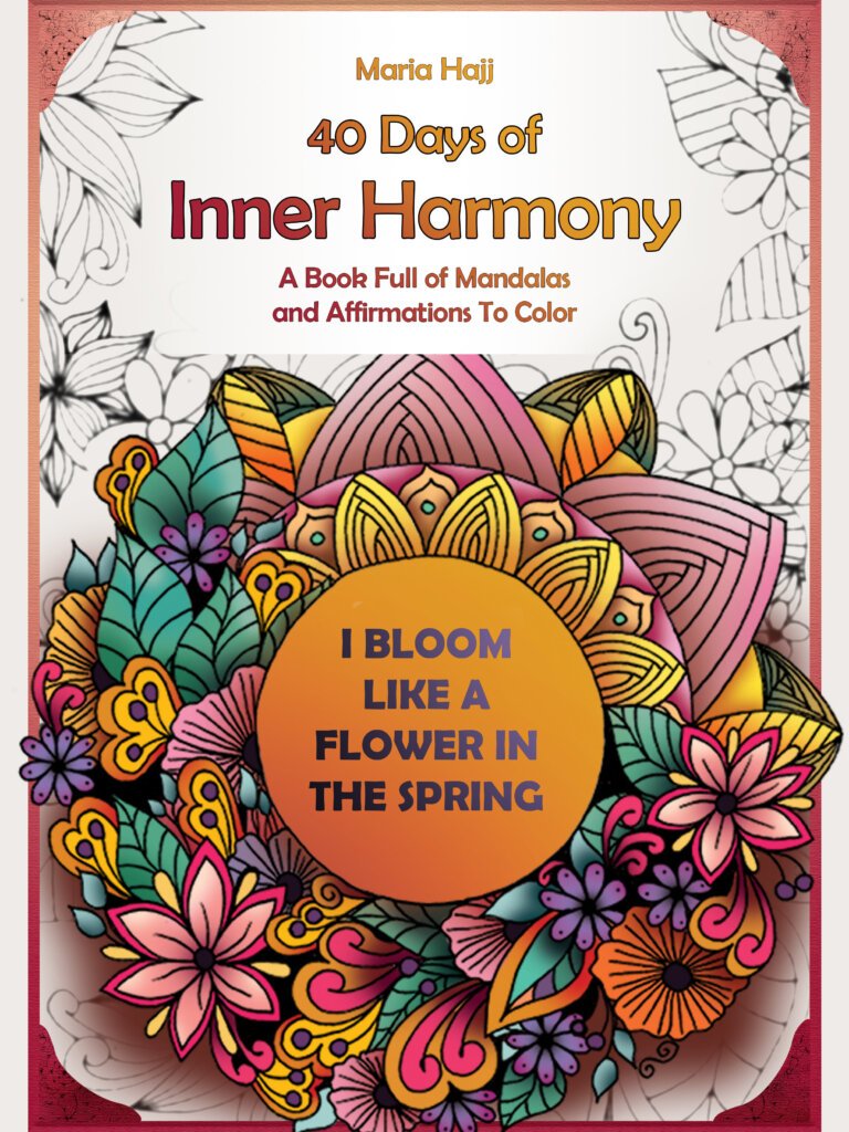 the cover of a self love coloring book by maria hajj