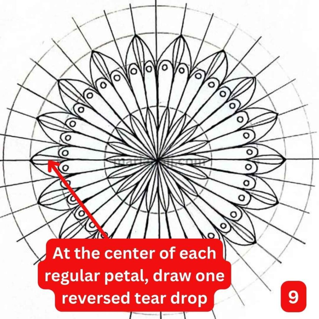 this is an image that shows a mandala drawing instruction