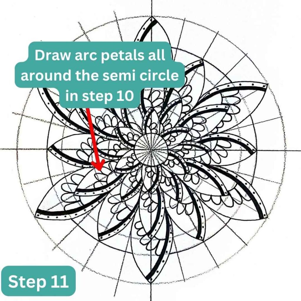 this is the image of a flower mandala with instructions box