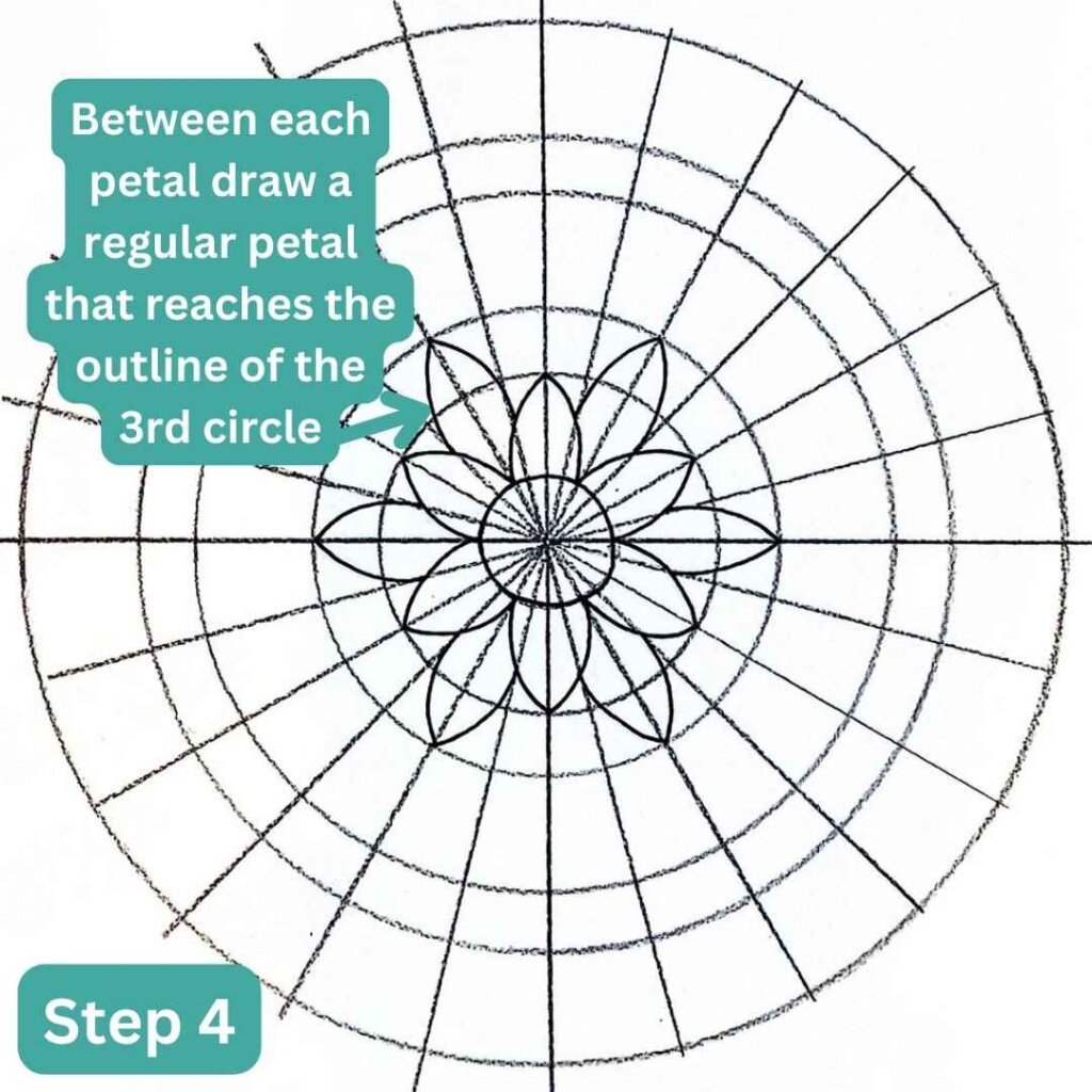 this is the image of a mandala grid with a flower in the center