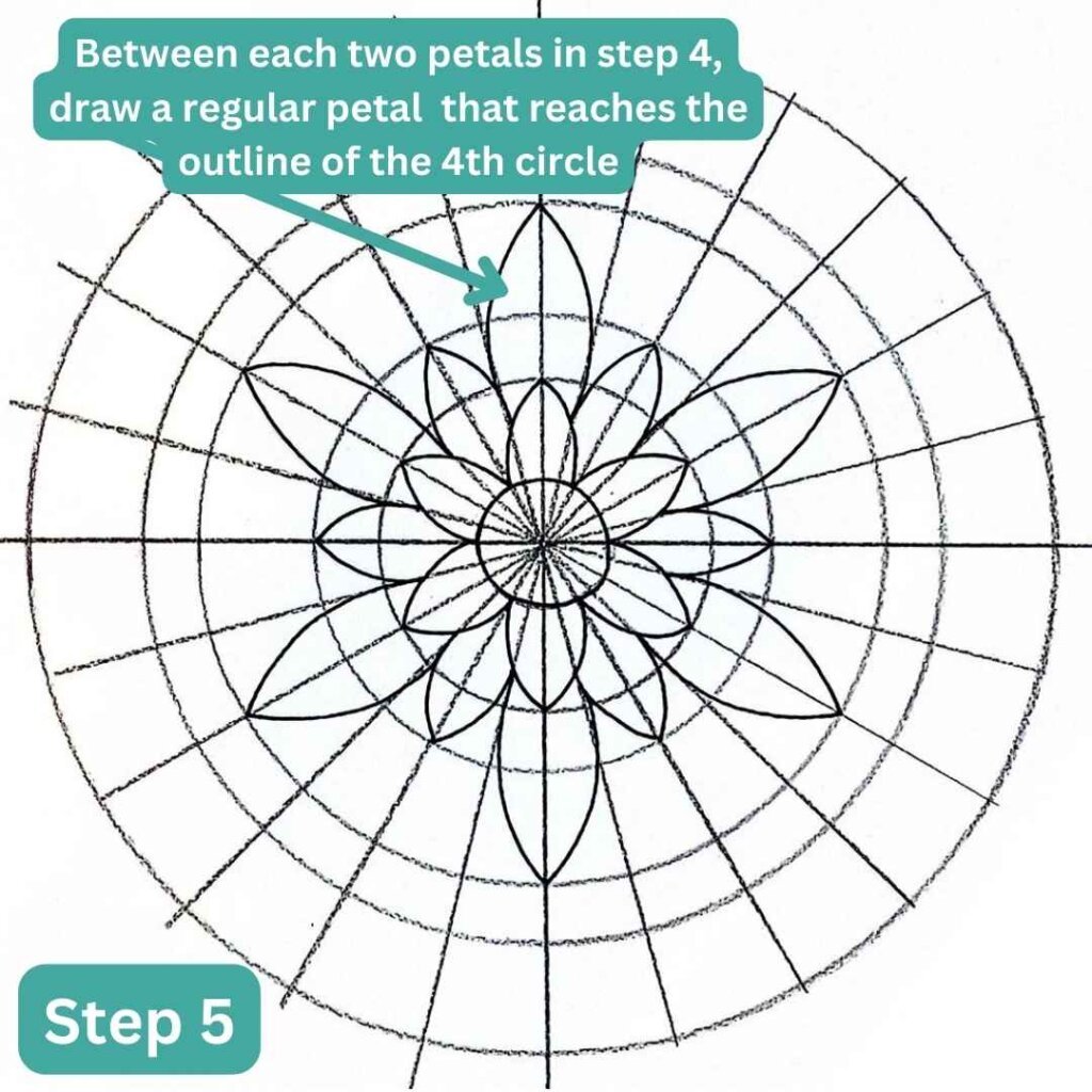this is the image of a mandala drawing inside a grid