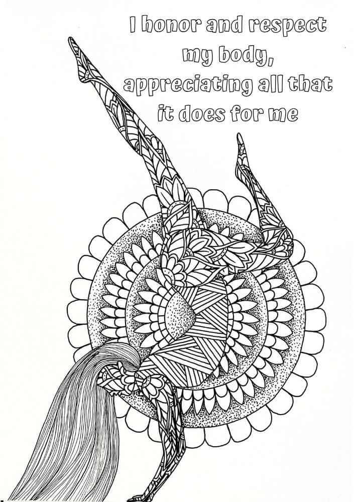 this is the drawing of a mandala woman doing cartwheel with a mandala behind her