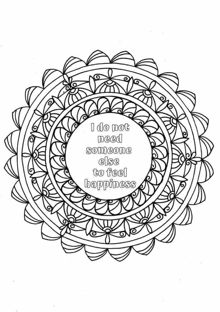 this is the image of a mandala centered with a positive affirmation