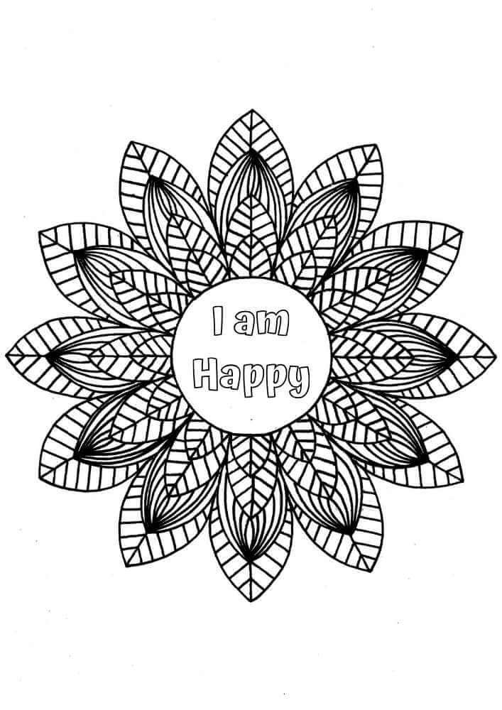 this is the image of a flower mandala with an affirmation in the center