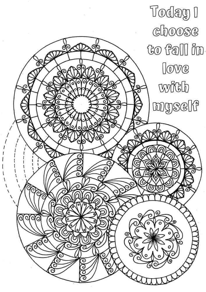 this is the image of multiple mandalas with a positive affirmation